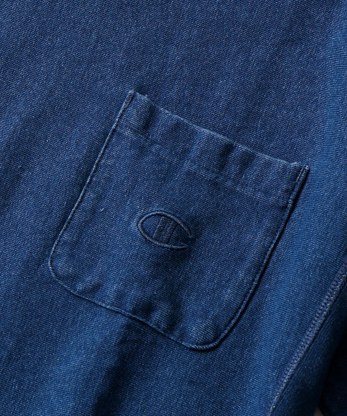 Champion(チャンピオン)の「 【別注】【セットアップ対応】Champion REVERSE WEAVEインディゴT(Tシャツ/カットソー・メンズ・インディゴブルー/ブルー・2/3)」の5枚目の写真