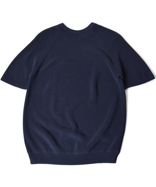 SHIPS（シップス）の「BATONER(バトナー): SHIPS別注 ミドルゲージ ショートスリーブ ニット [Begin 5月号掲載]■（Tシャツ/カットソー・メンズ・ネイビー/オリーブ/ホワイト・LARGE/MEDIUM/SMALL）」の7枚目の写真