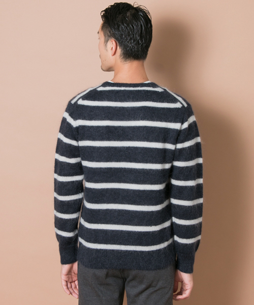 URBAN RESEARCH(アーバンリサーチ)の「モヘアボーダークルーネック起毛ニット(ニット/セーター・メンズ・ベージュ/ネイビー/チャコールグレー/ブラック・MEDIUM/LARGE)」の20枚目の写真