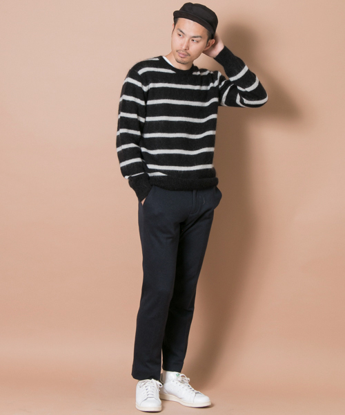 URBAN RESEARCH(アーバンリサーチ)の「モヘアボーダークルーネック起毛ニット(ニット/セーター・メンズ・ベージュ/ネイビー/チャコールグレー/ブラック・MEDIUM/LARGE)」の21枚目の写真