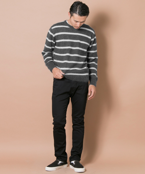 URBAN RESEARCH(アーバンリサーチ)の「モヘアボーダークルーネック起毛ニット(ニット/セーター・メンズ・ベージュ/ネイビー/チャコールグレー/ブラック・MEDIUM/LARGE)」の22枚目の写真