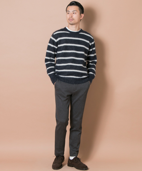 URBAN RESEARCH(アーバンリサーチ)の「モヘアボーダークルーネック起毛ニット(ニット/セーター・メンズ・ベージュ/ネイビー/チャコールグレー/ブラック・MEDIUM/LARGE)」の12枚目の写真