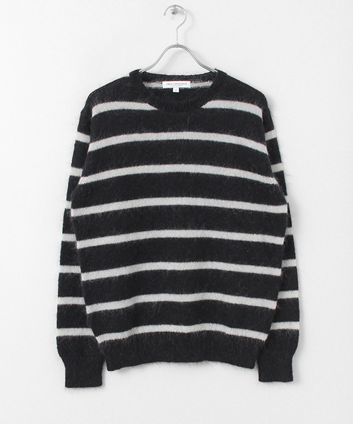 URBAN RESEARCH(アーバンリサーチ)の「モヘアボーダークルーネック起毛ニット(ニット/セーター・メンズ・ベージュ/ネイビー/チャコールグレー/ブラック・MEDIUM/LARGE)」の13枚目の写真