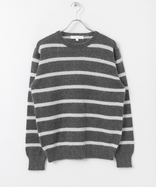 URBAN RESEARCH(アーバンリサーチ)の「モヘアボーダークルーネック起毛ニット(ニット/セーター・メンズ・ベージュ/ネイビー/チャコールグレー/ブラック・MEDIUM/LARGE)」の14枚目の写真