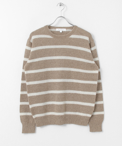 URBAN RESEARCH(アーバンリサーチ)の「モヘアボーダークルーネック起毛ニット(ニット/セーター・メンズ・ベージュ/ネイビー/チャコールグレー/ブラック・MEDIUM/LARGE)」の15枚目の写真