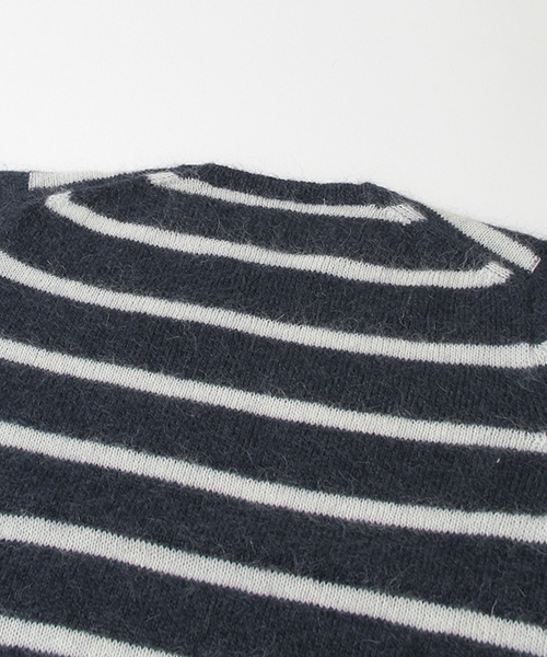 URBAN RESEARCH(アーバンリサーチ)の「モヘアボーダークルーネック起毛ニット(ニット/セーター・メンズ・ベージュ/ネイビー/チャコールグレー/ブラック・MEDIUM/LARGE)」の11枚目の写真