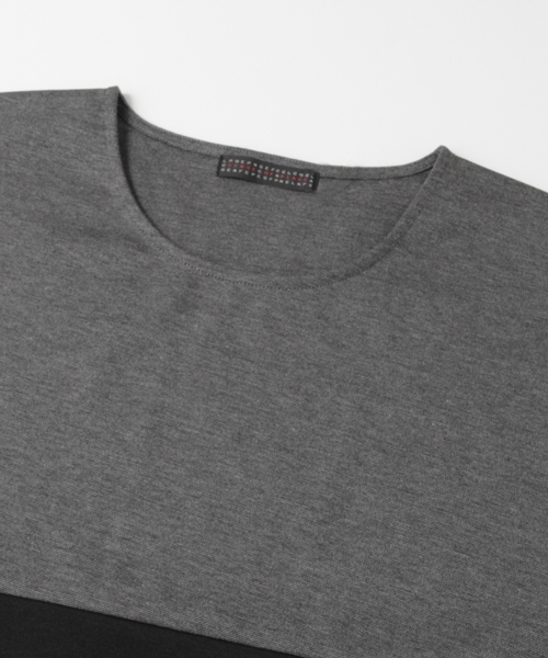 SENSE OF PLACE by URBAN RESEARCH(センスオブプレイスバイアーバンリサーチ)の「バイカラーボリュームTシャツ(5分袖)(Tシャツ/カットソー・メンズ・ライトブラウン/ブラック/ベージュ・MEDIUM/LARGE)」の4枚目の写真