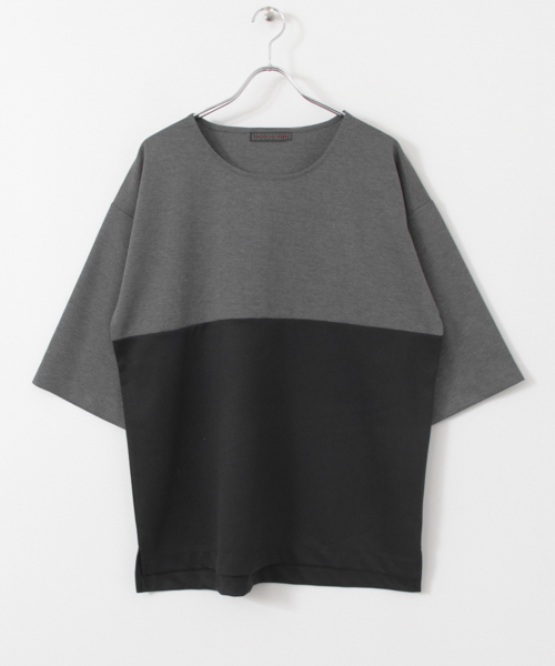 SENSE OF PLACE by URBAN RESEARCH(センスオブプレイスバイアーバンリサーチ)の「バイカラーボリュームTシャツ(5分袖)(Tシャツ/カットソー・メンズ・ライトブラウン/ブラック/ベージュ・MEDIUM/LARGE)」の14枚目の写真