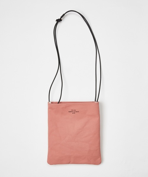 20/80（テゥエンティーエイティー）の「【20/80】トゥエンティーエイティー/ CANVAS #6 TWO BAGS  WITH LEATHER STRAP（ショルダーバッグ・メンズ・ホワイト/ホワイト×ブラック/ブラック×ブラック/グレー/ベージュ/グリーン/ピンク/キャメル/ネイビー・FREE）」の9枚目の写真