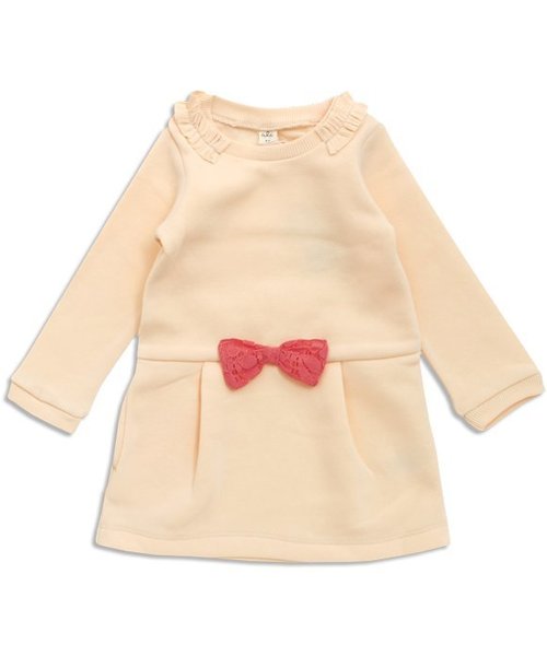 apres les cours（アプレレクール）の「フリル付トレーナーワンピース（ワンピース・キッズ・ネイビー/グレー/ベージュ・140/130/110/100/120/80/90）」の2枚目の写真