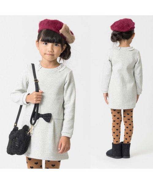 apres les cours（アプレレクール）の「フリル付トレーナーワンピース（ワンピース・キッズ・ネイビー/グレー/ベージュ・140/130/110/100/120/80/90）」の12枚目の写真