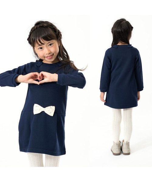 apres les cours（アプレレクール）の「フリル付トレーナーワンピース（ワンピース・キッズ・ネイビー/グレー/ベージュ・140/130/110/100/120/80/90）」の13枚目の写真