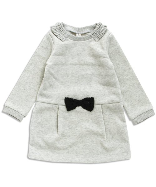 apres les cours（アプレレクール）の「フリル付トレーナーワンピース（ワンピース・キッズ・ネイビー/グレー/ベージュ・140/130/110/100/120/80/90）」の6枚目の写真