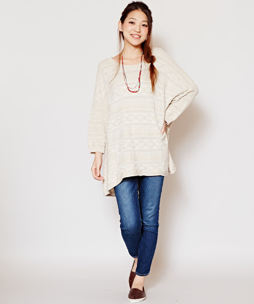 チャイハネ（チャイハネ）の「【チャイハネ】yul ジャガードコットンニットMEN'Sトップス（ニット/セーター・メンズ・ブラック/ブルー/ベージュ/ホワイト/ダークブラック/オレンジ・FREE）」の14枚目の写真