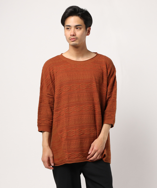 チャイハネ（チャイハネ）の「【チャイハネ】yul ジャガードコットンニットMEN'Sトップス（ニット/セーター・メンズ・ブラック/ブルー/ベージュ/ホワイト/ダークブラック/オレンジ・FREE）」の20枚目の写真