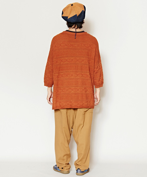 チャイハネ（チャイハネ）の「【チャイハネ】yul ジャガードコットンニットMEN'Sトップス（ニット/セーター・メンズ・ブラック/ブルー/ベージュ/ホワイト/ダークブラック/オレンジ・FREE）」の22枚目の写真