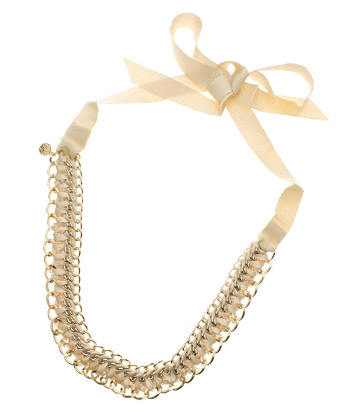 BEAUTY&YOUTH UNITED ARROWS(ビューティーアンドユースユナイテッドアローズ)の「BY ビッグチェーンリボンネックレス ◆(ネックレス・レディース・ブラック/ベージュ・フリー)」の1枚目の写真