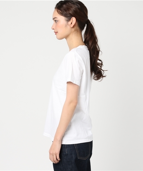 three dots(スリードッツ)の「Marisol 5月号掲載/ブレンダ T / 半袖(Tシャツ/カットソー・レディース・ライトピンク/ネイビー/ホワイト/杢グレー/サーモンピンク/ブラック・X-SMALL/SMALL)」の8枚目の写真