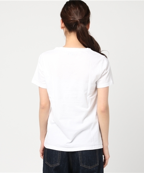 three dots(スリードッツ)の「Marisol 5月号掲載/ブレンダ T / 半袖(Tシャツ/カットソー・レディース・ライトピンク/ネイビー/ホワイト/杢グレー/サーモンピンク/ブラック・X-SMALL/SMALL)」の9枚目の写真