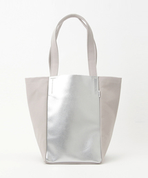 plantation トートバッグ グレー Plantation（プランテーション）の「(S)ﾌｪｲｸﾚｻﾞｰ×ｷｬﾝﾊﾞｽ（トートバッグ