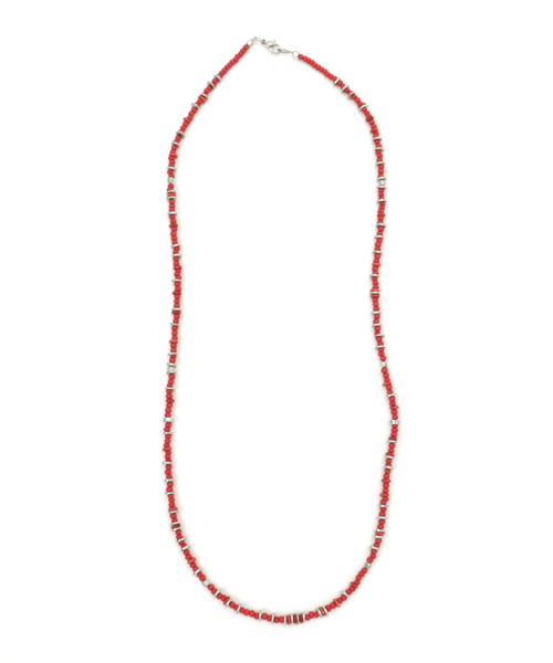 JACKROSE(ジャックローズ)の「ビーズロングネックレス(ネックレス・メンズ・レッド/ブラック・フリー)」の1枚目の写真