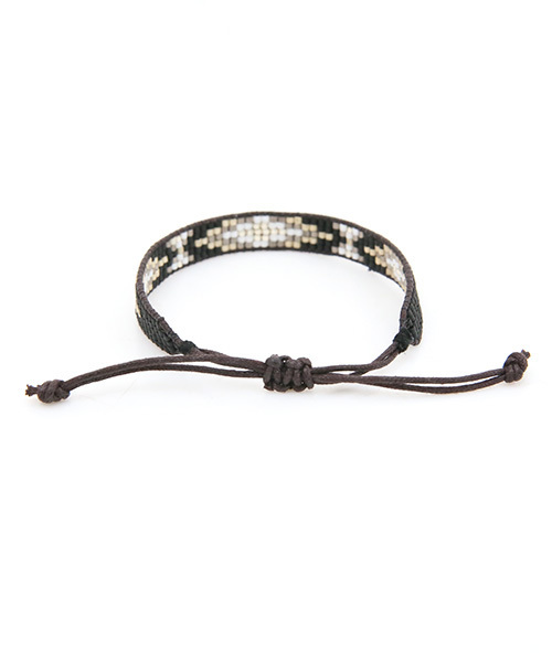 Luz Llena（ラズレナ）の「オルテガ柄ビーズブレスレット（バングル/リストバンド・レディース・ターコイズブルー/ブラック・ﾌﾘ-）」の4枚目の写真