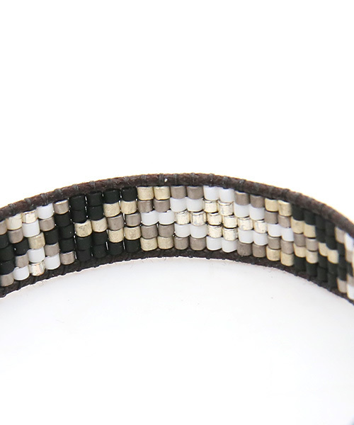 Luz Llena（ラズレナ）の「オルテガ柄ビーズブレスレット（バングル/リストバンド・レディース・ターコイズブルー/ブラック・ﾌﾘ-）」の5枚目の写真