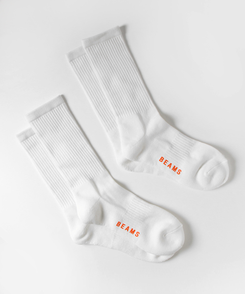 BEAMS(ビームス)の「BEAMS / Dralon リブ 2P ソックス(ソックス/靴下・メンズ・ホワイト・ONE SIZE)」の1枚目の写真