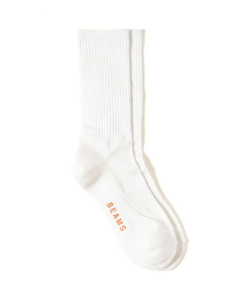 BEAMS(ビームス)の「BEAMS / Dralon リブ 2P ソックス(ソックス/靴下・メンズ・ホワイト・ONE SIZE)」の2枚目の写真