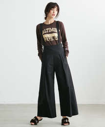 Rouge vif | WEB限定 サスペンダー付きワイドパンツ(その他パンツ)