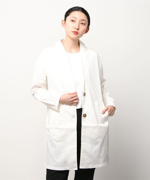 セール】薄手ツイル素材ロングチェスターコート（チェスターコート