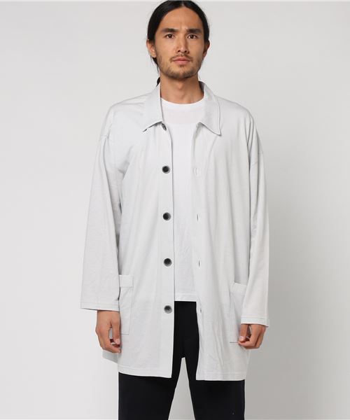 rovtski（ロフトスキー）の「rovtski 【ビッグシルエット】LINEN COTTON SOLID MAXI LENGTH BIG SOUT/7C17062307（ステンカラーコート・メンズ・ライトグレー/ネイビー/スミクロ・FREE）」の18枚目の写真