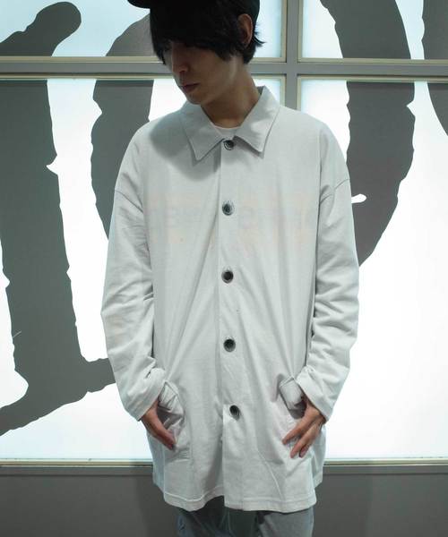 rovtski（ロフトスキー）の「rovtski 【ビッグシルエット】LINEN COTTON SOLID MAXI LENGTH BIG SOUT/7C17062307（ステンカラーコート・メンズ・ライトグレー/ネイビー/スミクロ・FREE）」の15枚目の写真