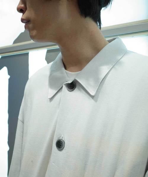 rovtski（ロフトスキー）の「rovtski 【ビッグシルエット】LINEN COTTON SOLID MAXI LENGTH BIG SOUT/7C17062307（ステンカラーコート・メンズ・ライトグレー/ネイビー/スミクロ・FREE）」の14枚目の写真