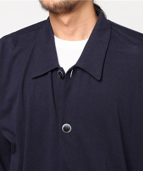 rovtski（ロフトスキー）の「rovtski 【ビッグシルエット】LINEN COTTON SOLID MAXI LENGTH BIG SOUT/7C17062307（ステンカラーコート・メンズ・ライトグレー/ネイビー/スミクロ・FREE）」の5枚目の写真