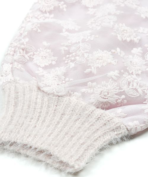 OLIVE des OLIVE（オリーブデオリーブ）の「袖レースフェザープルオーバー◆（ニット/セーター・レディース・ブラック/オフホワイト/ピンク/ピンク系その他・FREE）」の7枚目の写真