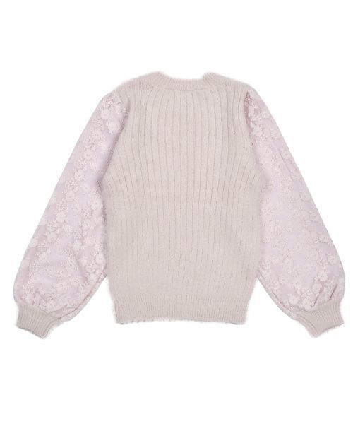 OLIVE des OLIVE（オリーブデオリーブ）の「袖レースフェザープルオーバー◆（ニット/セーター・レディース・ブラック/オフホワイト/ピンク/ピンク系その他・FREE）」の5枚目の写真