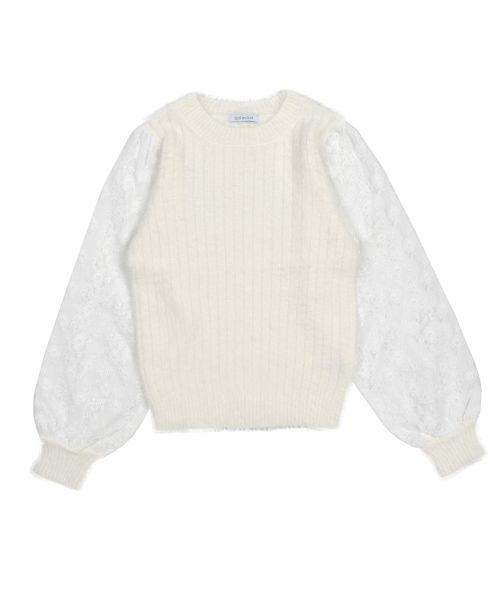 OLIVE des OLIVE（オリーブデオリーブ）の「袖レースフェザープルオーバー◆（ニット/セーター・レディース・ブラック/オフホワイト/ピンク/ピンク系その他・FREE）」の16枚目の写真