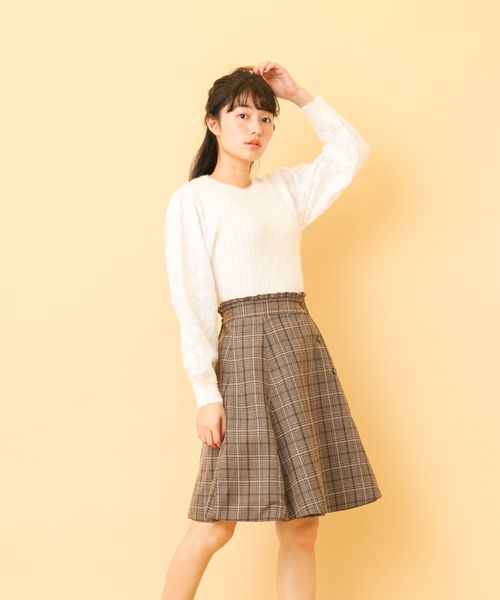 OLIVE des OLIVE（オリーブデオリーブ）の「袖レースフェザープルオーバー◆（ニット/セーター・レディース・ブラック/オフホワイト/ピンク/ピンク系その他・FREE）」の12枚目の写真