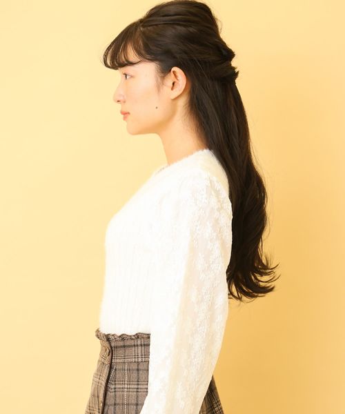 OLIVE des OLIVE（オリーブデオリーブ）の「袖レースフェザープルオーバー◆（ニット/セーター・レディース・ブラック/オフホワイト/ピンク/ピンク系その他・FREE）」の11枚目の写真