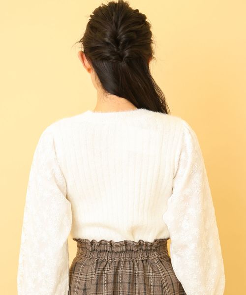 OLIVE des OLIVE（オリーブデオリーブ）の「袖レースフェザープルオーバー◆（ニット/セーター・レディース・ブラック/オフホワイト/ピンク/ピンク系その他・FREE）」の10枚目の写真