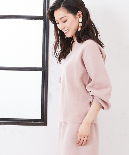 RIVE DROITE(リヴドロワ)の「アンゴラタッチミラノリブVネックプルオーバー(ニット/セーター・レディース・アイボリー/ブラック/ピンク・FREE)」の6枚目の写真