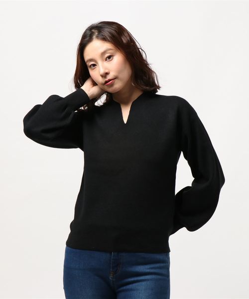 RIVE DROITE(リヴドロワ)の「アンゴラタッチミラノリブVネックプルオーバー(ニット/セーター・レディース・アイボリー/ブラック/ピンク・FREE)」の10枚目の写真