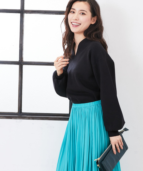 RIVE DROITE(リヴドロワ)の「アンゴラタッチミラノリブVネックプルオーバー(ニット/セーター・レディース・アイボリー/ブラック/ピンク・FREE)」の11枚目の写真