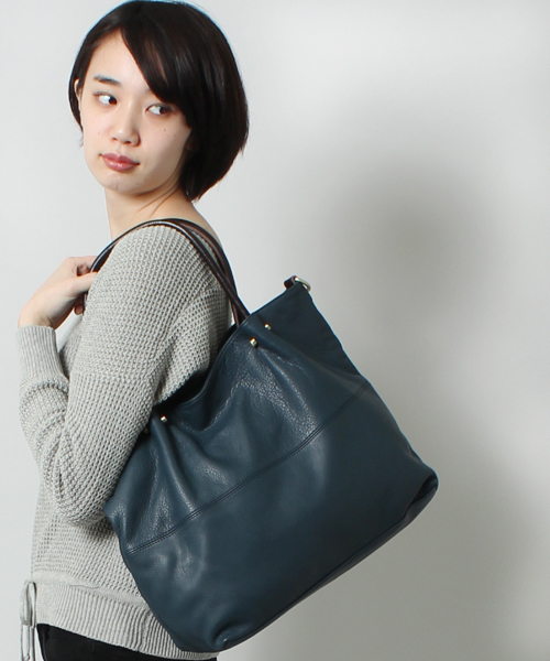STUDIOUS(ステュディオス)の「AnnaMarie レザー2wayミドルトート 【WEB限定】(トートバッグ・レディース・ライトグリーン/マルチ/マスタード/ブラウン系その他/ピンク系その他/グレー×ピンク/ダークウッド/イエロー×グリーン/ネイビー/グレー/ダークブラウン/ライトグレー・FREE)」の8枚目の写真