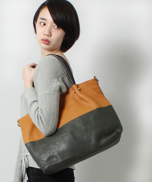 STUDIOUS(ステュディオス)の「AnnaMarie レザー2wayミドルトート 【WEB限定】(トートバッグ・レディース・ライトグリーン/マルチ/マスタード/ブラウン系その他/ピンク系その他/グレー×ピンク/ダークウッド/イエロー×グリーン/ネイビー/グレー/ダークブラウン/ライトグレー・FREE)」の10枚目の写真