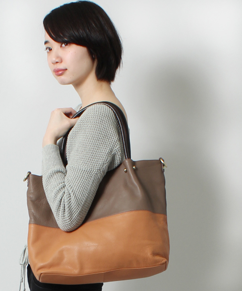 STUDIOUS(ステュディオス)の「AnnaMarie レザー2wayミドルトート 【WEB限定】(トートバッグ・レディース・ライトグリーン/マルチ/マスタード/ブラウン系その他/ピンク系その他/グレー×ピンク/ダークウッド/イエロー×グリーン/ネイビー/グレー/ダークブラウン/ライトグレー・FREE)」の20枚目の写真