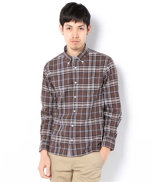 TOMMY HILFIGER(トミーヒルフィガー)の「NEWBURY CHECK SHIRT(シャツ/ブラウス・メンズ・ブラウン・SMALL/MEDIUM/LARGE/X-LARGE/XX-LARGE)」の1枚目の写真