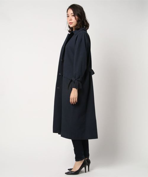 liflattie ships（リフラティ シップス）の「liflattie ships:ソリッドロングステンカラーコート（ステンカラーコート・レディース・ネイビー/グレー・ONE SIZE）」の4枚目の写真