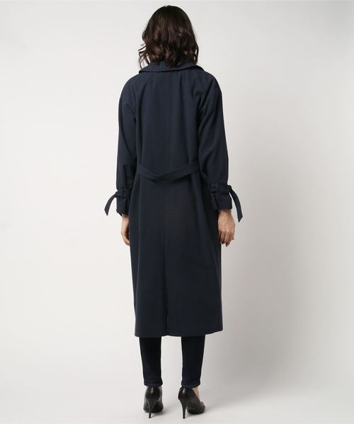 liflattie ships（リフラティ シップス）の「liflattie ships:ソリッドロングステンカラーコート（ステンカラーコート・レディース・ネイビー/グレー・ONE SIZE）」の5枚目の写真